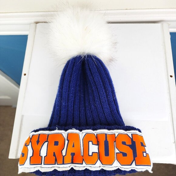 Totally Hype Pom Pom Top Syracuse Knit Hat - Picture 1 of 4